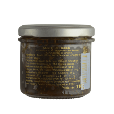 Etiquette descriptive des ingrédients du pot de confit de figues
